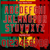 Custom Gold Red Black-Kelly Green Black History Month Hawaii Palm Trees 3D Bomber Full-Snap Varsity Letterman Jacket