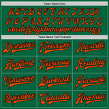 Custom Kelly Green Orange-Black Bomber Full-Snap Varsity Letterman Two Tone Jacket