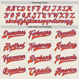 Custom Cream Orange-Purple Bomber Full-Snap Varsity Letterman Two Tone Jacket
