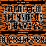 Custom Orange Black-White Tiger Stripes 3D Pattern Design Bomber Full-Snap Varsity Letterman Jacket