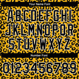 Custom Gold Black-White Leopard Print 3D Pattern Design Bomber Full-Snap Varsity Letterman Jacket