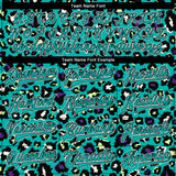 Custom Teal Black-White Leopard Print 3D Pattern Design Bomber Full-Snap Varsity Letterman Jacket
