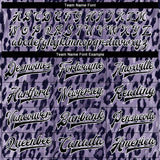 Custom Purple Black-White Leopard Print 3D Pattern Design Bomber Full-Snap Varsity Letterman Jacket