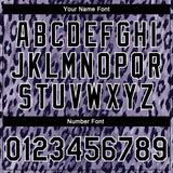 Custom Purple Black-White Leopard Print 3D Pattern Design Bomber Full-Snap Varsity Letterman Jacket