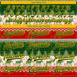 Custom Green Gold Christmas Reindeers 3D Bomber Full-Snap Varsity Letterman Jacket