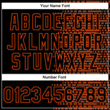 Custom Black Orange Halftone 3D Pattern Design Bomber Full-Snap Varsity Letterman Jacket