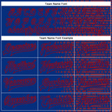 Custom Royal Red-White Halftone 3D Pattern Design Bomber Full-Snap Varsity Letterman Jacket