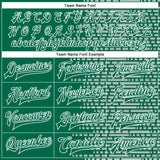 Custom Kelly Green White Halftone 3D Pattern Design Bomber Full-Snap Varsity Letterman Jacket