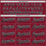 Custom Crimson Black-Gray Bomber Full-Snap Varsity Letterman Two Tone Jacket