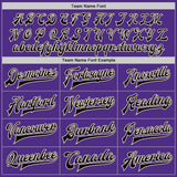 Custom Purple Black-Cream Bomber Full-Snap Varsity Letterman Two Tone Jacket