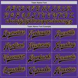 Custom Purple Black Cream-Old Gold Bomber Full-Snap Varsity Letterman Two Tone Jacket