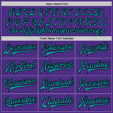 Custom Purple Teal-Black Bomber Full-Snap Varsity Letterman Two Tone Jacket