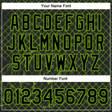 Custom Black Neon Green Check And Tiger 3D Pattern Design Bomber Full-Snap Varsity Letterman Jacket