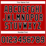 Custom Red Black-White 3D Pattern Design Bomber Full-Snap Varsity Letterman Jacket