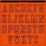 Custom Orange Black 3D Pattern Design Bomber Full-Snap Varsity Letterman Jacket