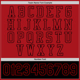 Custom Red Black Bomber Full-Snap Varsity Letterman Two Tone Jacket