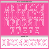 Custom Pink White Bomber Full-Snap Varsity Letterman Two Tone Jacket