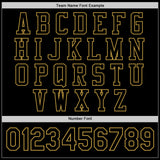 Custom Black Old Gold Bomber Full-Snap Varsity Letterman Jacket