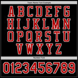 Custom Black Red-White Bomber Full-Snap Varsity Letterman Jacket