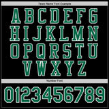Custom Black Kelly Green-White Bomber Full-Snap Varsity Letterman Jacket