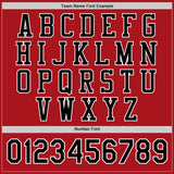 Custom Red Black-White Bomber Full-Snap Varsity Letterman Jacket
