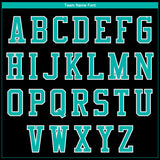 Custom Black Aqua-White Butterfly 3D Pattern Design Bomber Full-Snap Varsity Letterman Jacket