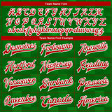 Custom Kelly Green Red-White Mexico 3D Bomber Full-Snap Varsity Letterman Jacket