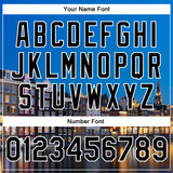 Custom Blue Black-White Amsterdam Netherlands City Edition 3D Bomber Full-Snap Varsity Letterman Jacket