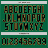 Custom Kelly Green Black Pinstripe Black-Old Gold Authentic Baseball Jersey