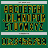 Custom Kelly Green Black Pinstripe Black-Gold Authentic Baseball Jersey