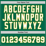 Custom Kelly Green White-Gold Authentic Throwback Basketball Jersey