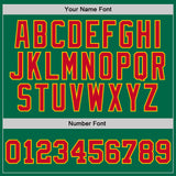 Custom Kelly Green Red-Gold Authentic Throwback Basketball Jersey