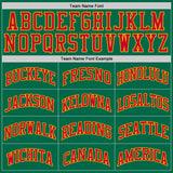 Custom Kelly Green Red-Gold Authentic Throwback Basketball Jersey