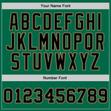 Custom Kelly Green Black-Old Gold Authentic Throwback Basketball Jersey