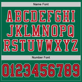 Custom Grass Green Red-Black Mesh Authentic Throwback Football Jersey