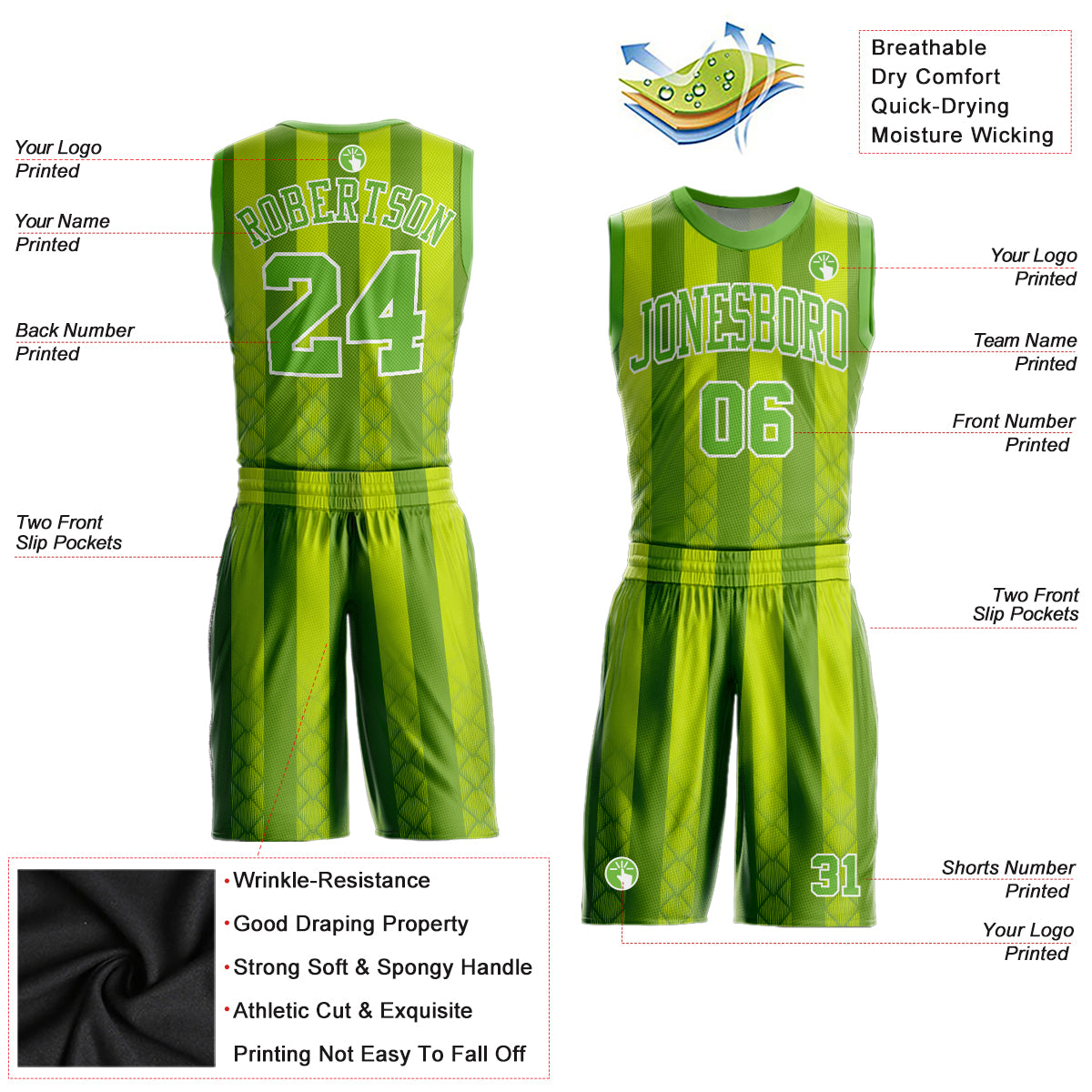 College Team Sublimated Custom Design Digital Print Basketball