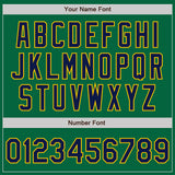 Custom Kelly Green Navy-Gold Authentic Baseball Jersey