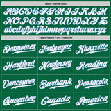 Custom Kelly Green White-Light Blue Authentic Baseball Jersey