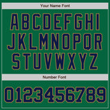 Custom Kelly Green Navy-Old Gold Authentic Baseball Jersey