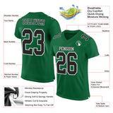 Custom Kelly Green Black-White Mesh Authentic Football Jersey