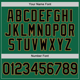 Custom Kelly Green Black-Old Gold Performance T-Shirt