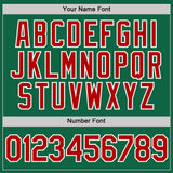 Custom Kelly Green Red-White Performance T-Shirt
