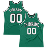 Custom Kelly Green White-Black Authentic Throwback Basketball Jersey