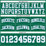 Custom Kelly Green White-Light Blue Authentic Throwback Basketball Shorts