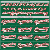 Custom Kelly Green White-Red Authentic Baseball Jersey