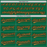 Custom Kelly Green Old Gold-Black Authentic Baseball Jersey
