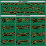 Custom Kelly Green Black-Old Gold Authentic Baseball Jersey