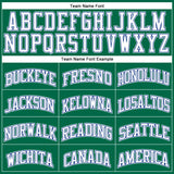 Custom Kelly Green White-Royal Authentic Throwback Basketball Jersey