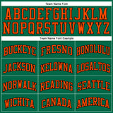 Custom Kelly Green Orange-Black Authentic Throwback Basketball Jersey