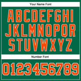 Custom Kelly Green White Pinstripe Orange Authentic Basketball Jersey
